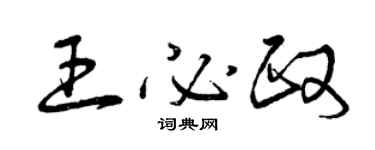 曾慶福王必政草書個性簽名怎么寫