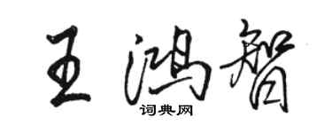 駱恆光王鴻智行書個性簽名怎么寫