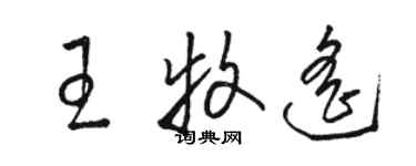 駱恆光王牧遙草書個性簽名怎么寫