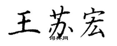 丁謙王蘇宏楷書個性簽名怎么寫