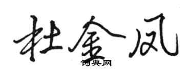 駱恆光杜金鳳行書個性簽名怎么寫