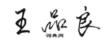 駱恆光王品良行書個性簽名怎么寫