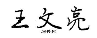 曾慶福王文亮行書個性簽名怎么寫