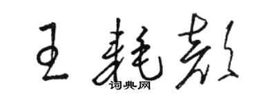駱恆光王耗顏草書個性簽名怎么寫