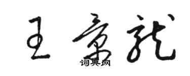 駱恆光王景龍草書個性簽名怎么寫