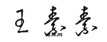 駱恆光王素素草書個性簽名怎么寫