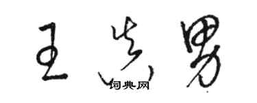 駱恆光王真男草書個性簽名怎么寫