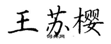 丁謙王蘇櫻楷書個性簽名怎么寫