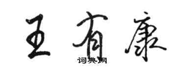 駱恆光王有康行書個性簽名怎么寫