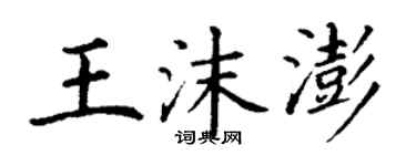 丁謙王沫澎楷書個性簽名怎么寫