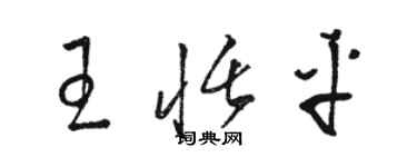 駱恆光王恬平草書個性簽名怎么寫