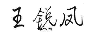 駱恆光王銳鳳行書個性簽名怎么寫