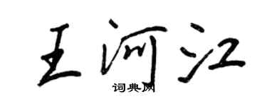 王正良王河江行書個性簽名怎么寫