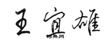 駱恆光王宜雄行書個性簽名怎么寫