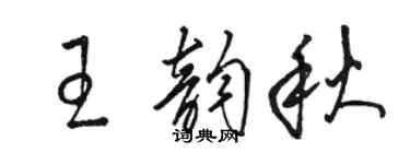 駱恆光王韻秋草書個性簽名怎么寫