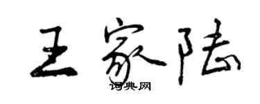 曾慶福王家陸行書個性簽名怎么寫