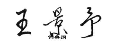 駱恆光王景予行書個性簽名怎么寫