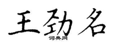 丁謙王勁名楷書個性簽名怎么寫