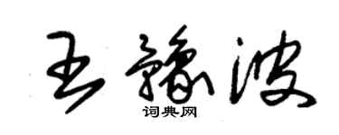 朱錫榮王豫波草書個性簽名怎么寫