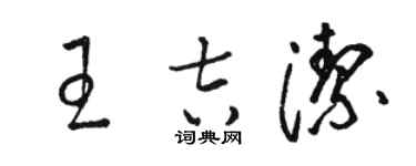 駱恆光王吉潔草書個性簽名怎么寫