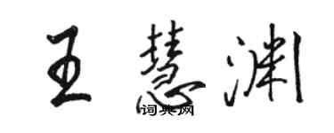 駱恆光王慧淵行書個性簽名怎么寫