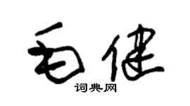 朱錫榮毛健草書個性簽名怎么寫