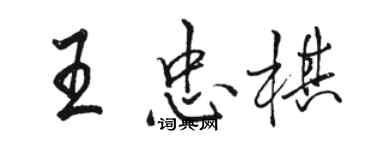 駱恆光王忠棋行書個性簽名怎么寫