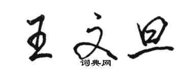 駱恆光王文旦行書個性簽名怎么寫