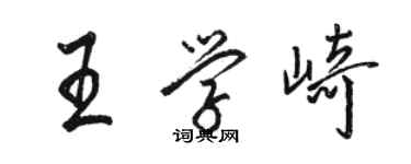 駱恆光王學崎行書個性簽名怎么寫