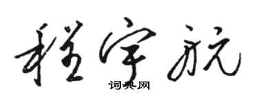 駱恆光程宇航草書個性簽名怎么寫