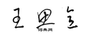 駱恆光王思意草書個性簽名怎么寫