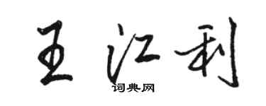 駱恆光王江利行書個性簽名怎么寫
