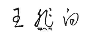 駱恆光王非白草書個性簽名怎么寫