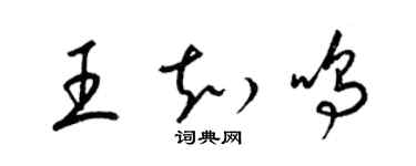 梁錦英王知鳴草書個性簽名怎么寫