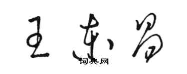 駱恆光王東昌草書個性簽名怎么寫