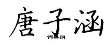 丁謙唐子涵楷書個性簽名怎么寫