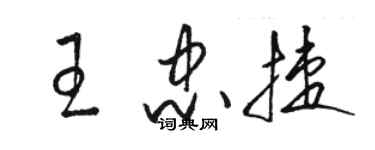 駱恆光王忠捷草書個性簽名怎么寫