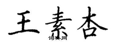 丁謙王素杏楷書個性簽名怎么寫