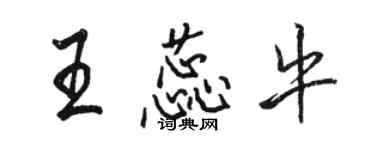 駱恆光王蕊牛行書個性簽名怎么寫