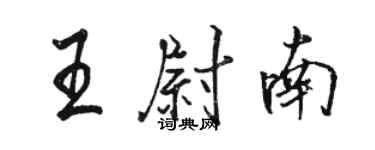 駱恆光王尉南行書個性簽名怎么寫
