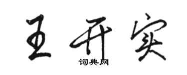 駱恆光王開實行書個性簽名怎么寫