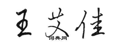 駱恆光王艾佳行書個性簽名怎么寫