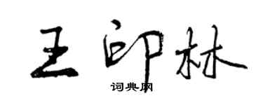 曾慶福王印林行書個性簽名怎么寫