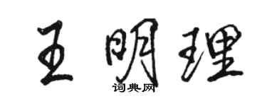 駱恆光王明理行書個性簽名怎么寫