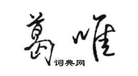 駱恆光葛唯行書個性簽名怎么寫