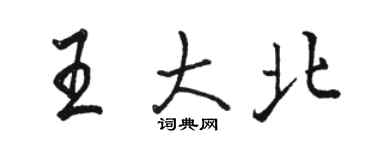 駱恆光王大北行書個性簽名怎么寫