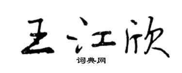 曾慶福王江欣行書個性簽名怎么寫