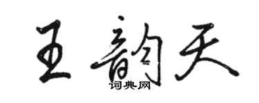 駱恆光王韻天行書個性簽名怎么寫