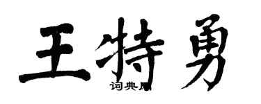 翁闓運王特勇楷書個性簽名怎么寫