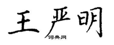 丁謙王嚴明楷書個性簽名怎么寫